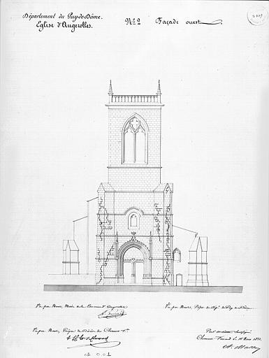 Elévation de la façade ouest