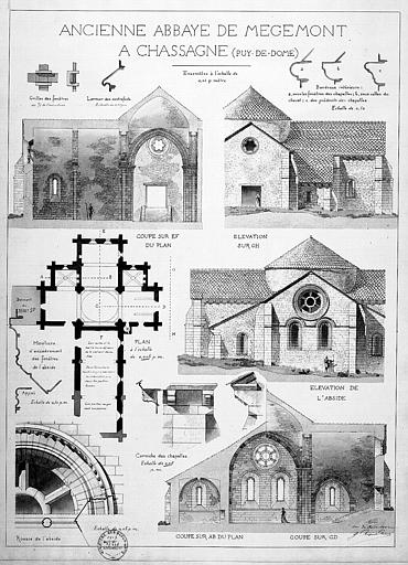 Plan, coupes, élévations et détails