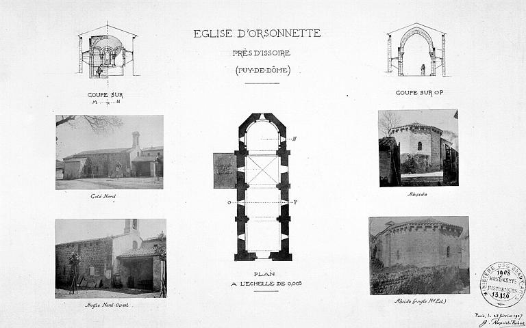 Plan, coupes et vues diverses