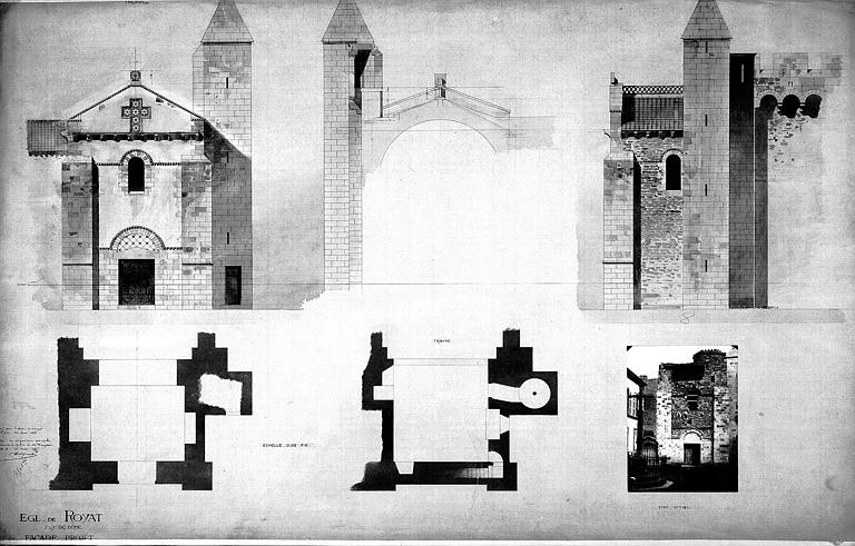 Façade ouest : Elévations, plans, coupes et vue perspective