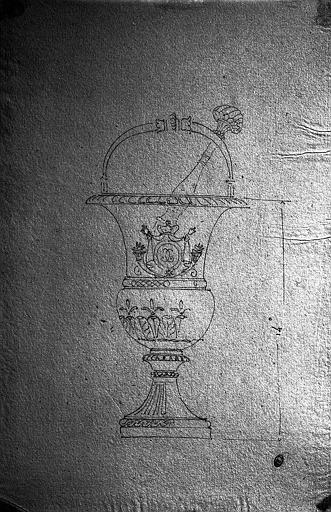 Dessin : Calice, croix, et chandelier pour le sacre de Charles X (exécutés par Cahier)