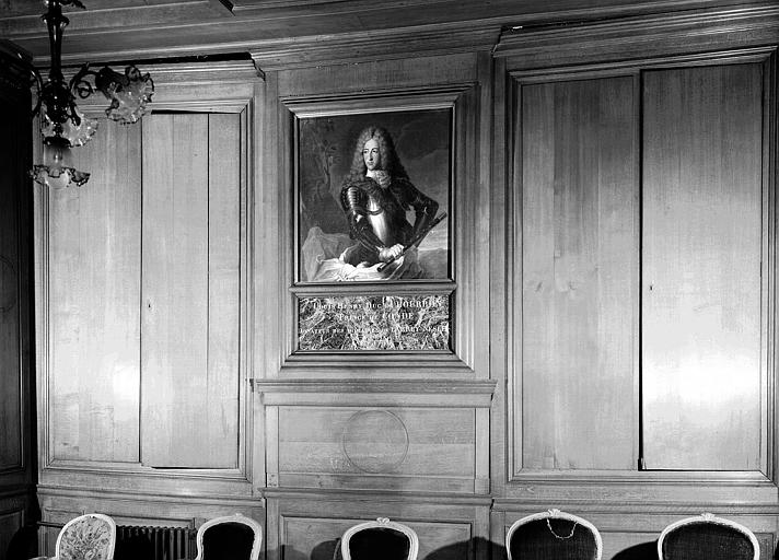 Peinture sur toile (décor de boiserie) : Portrait de Louis Henry, duc de Bourbon, prince de Condé, donateur des domaines de Lavray Nesle