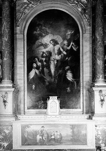 Peinture sur toile de chapelle Sainte-Thérèse : Christ apparaissant à sainte Thérèse et saint Jean de la Croix