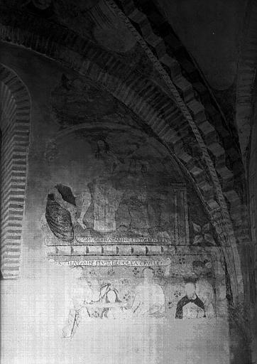 Peintures murales de la chapelle Sainte-Catherine (1e chapelle sud) : Scènes du mur sud à droite de la fenêtre