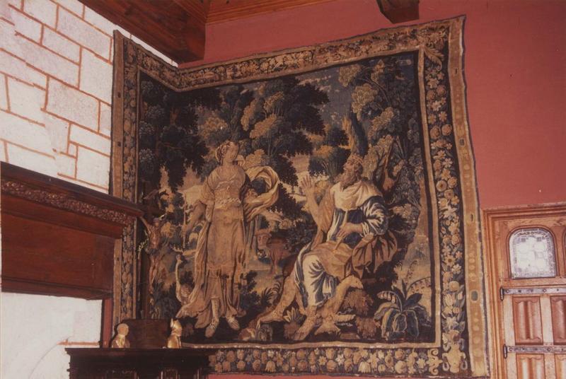 pièce murale (tapisserie à bordure à tableau) : les amours des Dieux, vue générale