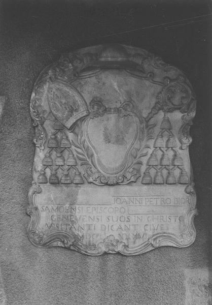 Plaque commémorative en l'honneur de Jean Pierre Biord, évêque de Genève