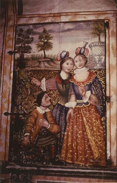 peintures monumentales : scènes de Don Quichotte et Sancho Pansa, détail