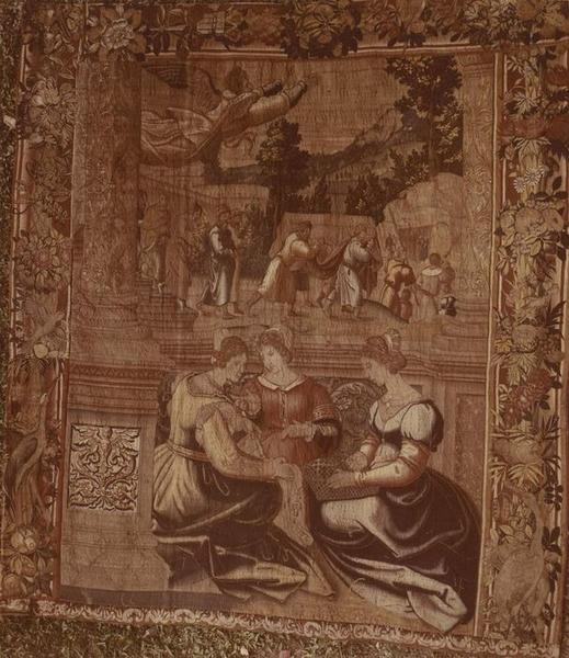 pièce murale : histoire de Tobie, scène : Tobie enterre les Hébreux, vue générale