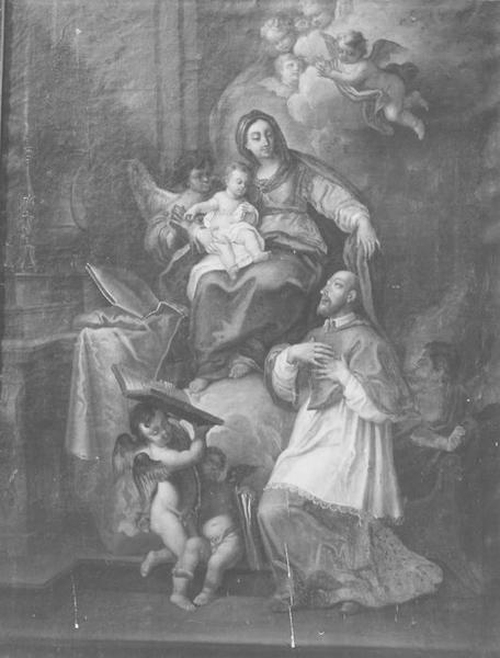 tableau : la Vierge et l'Enfant Jésus avec saint François de Sales - © Ministère de la Culture (France), Médiathèque du patrimoine et de la photographie (objets mobiliers), tous droits réservés