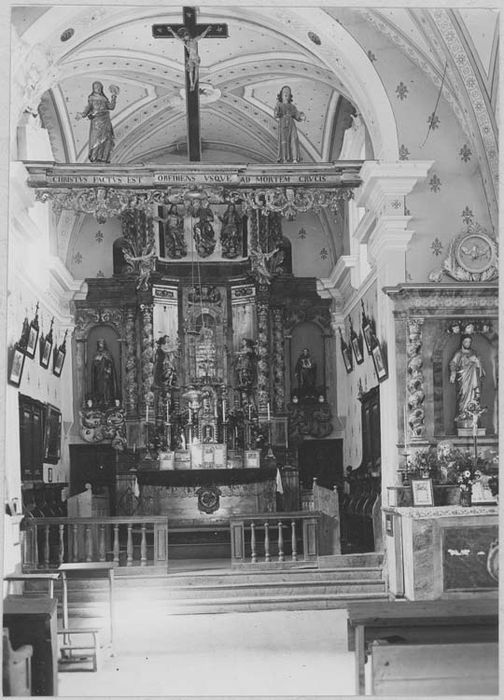 autel, retable, poutre de gloire (maître-autel), retable de l'autel du Sacré-Coeur