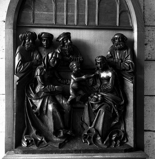 L'éducation de l'Enfant Jésus, bas-relief sculpté