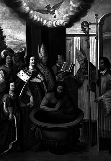 Le baptême de Clovis, peinture sur toile