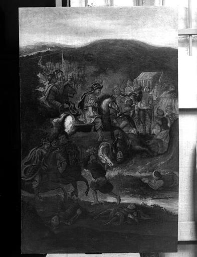 Combat de saint Cizy contre les Sarrasins, peinture sur toile marouflée