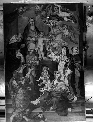 Vierge du Rosaire, peinture sur toile