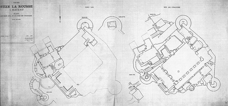 Plans du sous-sol et du rez-de-chaussée (état actuel)