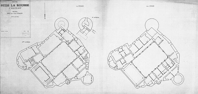 Plans des premier et deuxième étages (état actuel)