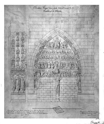 Porte latérale murée : Elévation et coupe