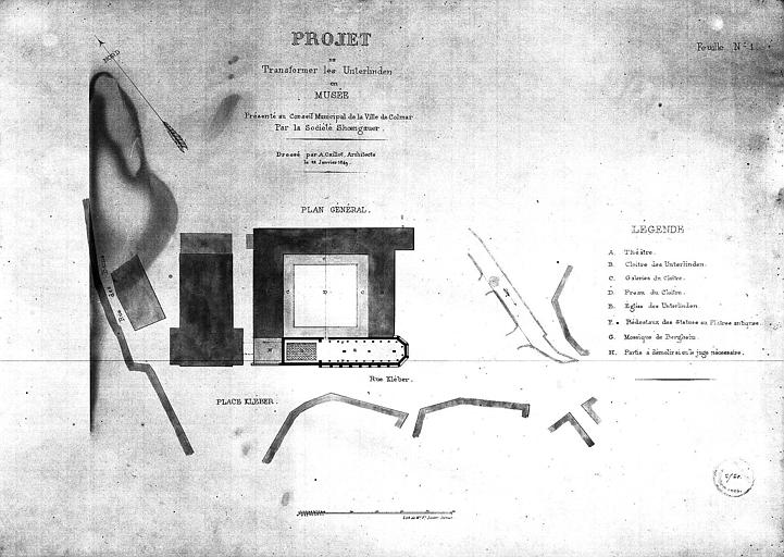 Projet de transformation en musée, feuille n°1 : plan général