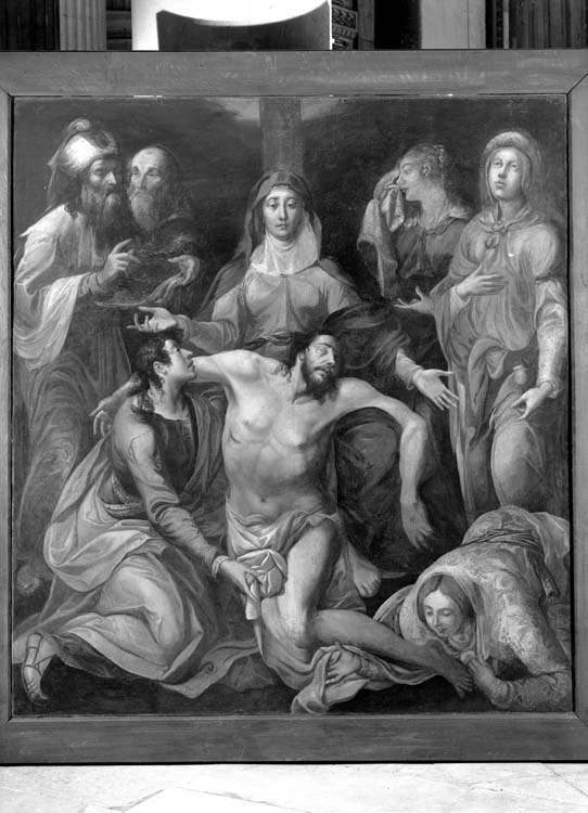 Christ descendu de la croix, peinture sur toile de la chapelle de la Compassion