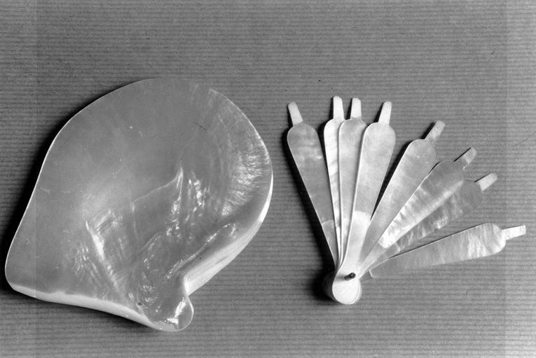 valve de coquille à nacre blanche et monture - © Ministère de la Culture (France), Médiathèque du patrimoine et de la photographie (objets mobiliers), tous droits réservés