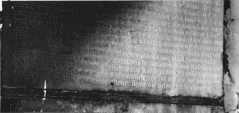 plaque commémorative (épitaphe de fondation par Henry Prévost) - © Ministère de la Culture (France), Médiathèque du patrimoine et de la photographie (objets mobiliers), tous droits réservés