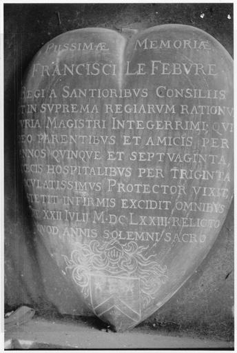 plaque funéraire (épitaphe de tombeau de François Le Febvre) - © Ministère de la Culture (France), Médiathèque du patrimoine et de la photographie (objets mobiliers), tous droits réservés