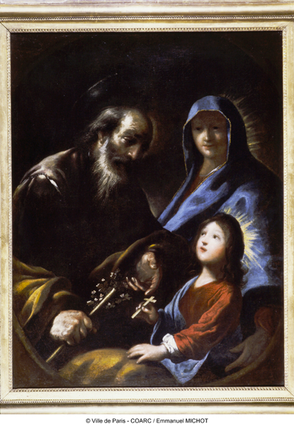 tableau et cadre : la Sainte Famille - © Ville de Paris, Conservation des œuvres d’art religieuses et civiles