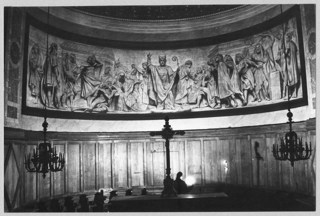 peinture monumentale de la demi-coupole du sanctuaire : Saint Denis prêchant dans les Gaules