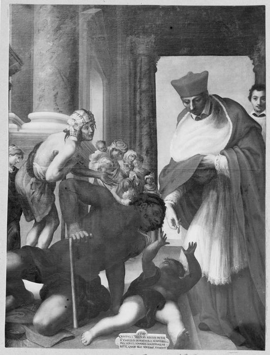 Tableau : Saint Charles Borromée distribuant ses aumônes