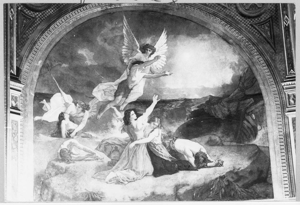 peintures monumentales de la chapelle de la Vierge, vue partielle