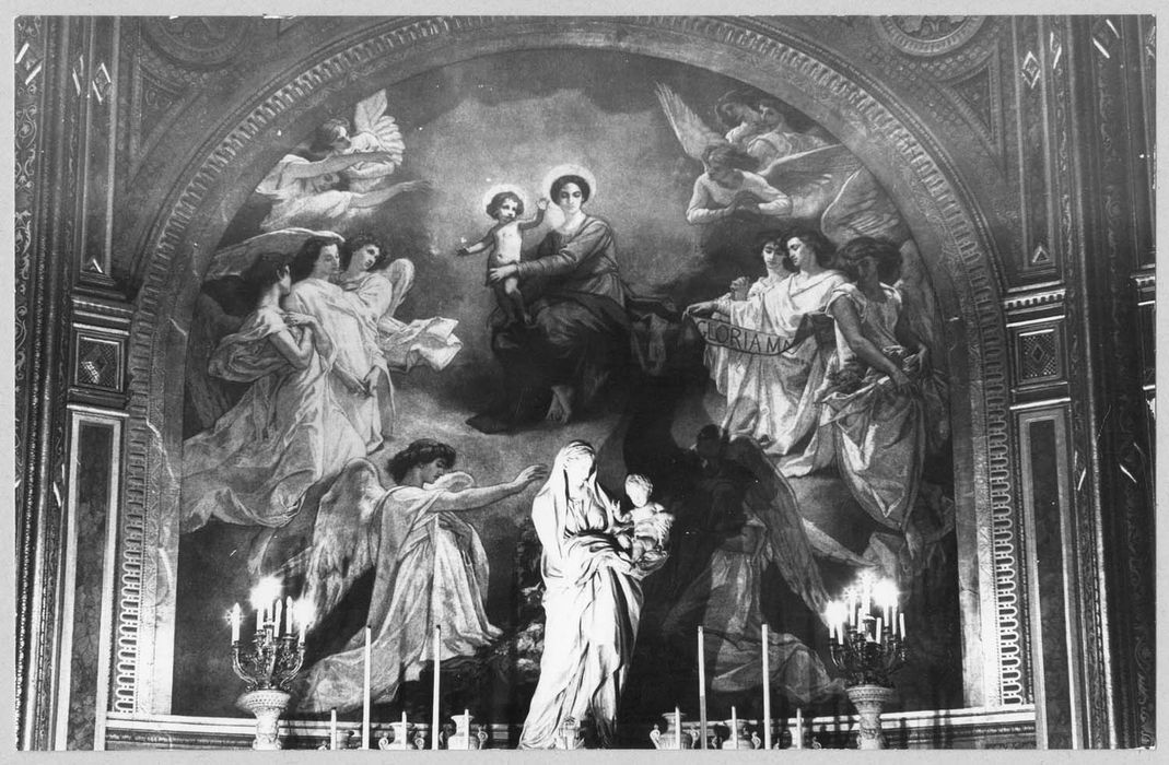 peintures monumentales de la chapelle de la Vierge, vue partielle