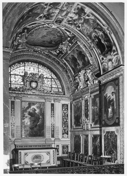 lambris de revêtement, tableaux de la chapelle du prophète Élie