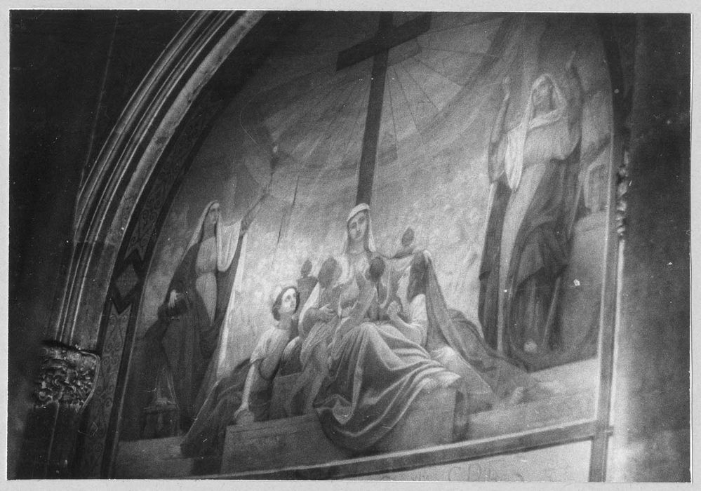 peinture monumentale du chevet : La Foi, l'Espérance et la Charité