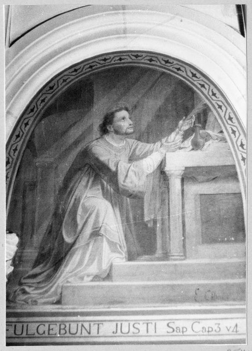 Peinture monumentale : Saint Leu en prière