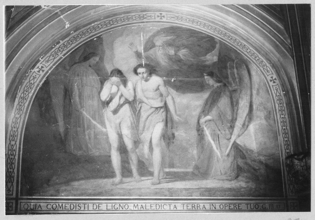 Peinture monumentale : Adam et Eve chassés du Paradis terrestre
