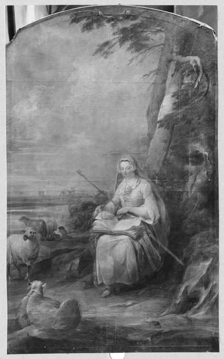 tableau : Sainte Geneviève gardant ses moutons