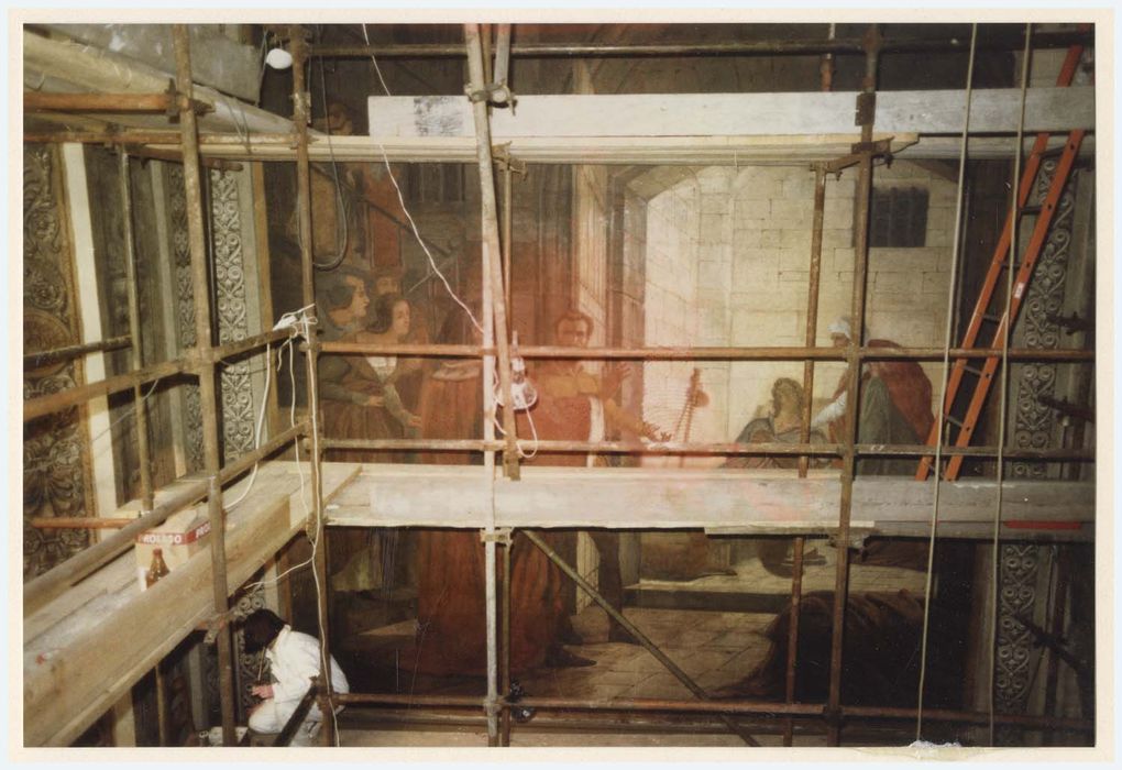 peinture monumentale d’une des chapelles latérales, vue partielle