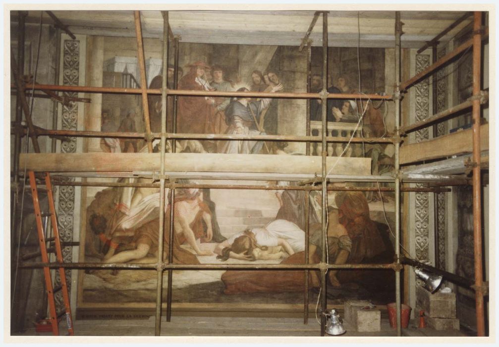 peinture monumentale d’une des chapelles latérales, vue partielle