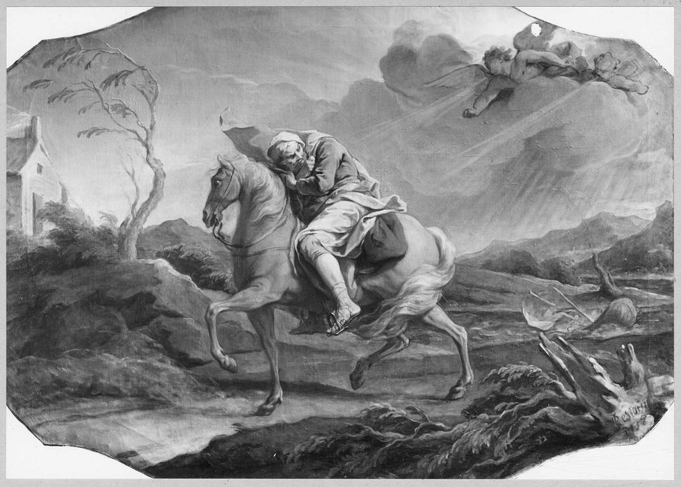 tableau : Borée et le voyageur