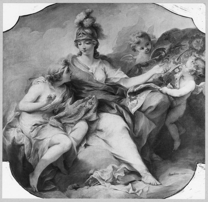 tableau : Minerve enseignant la tapisserie