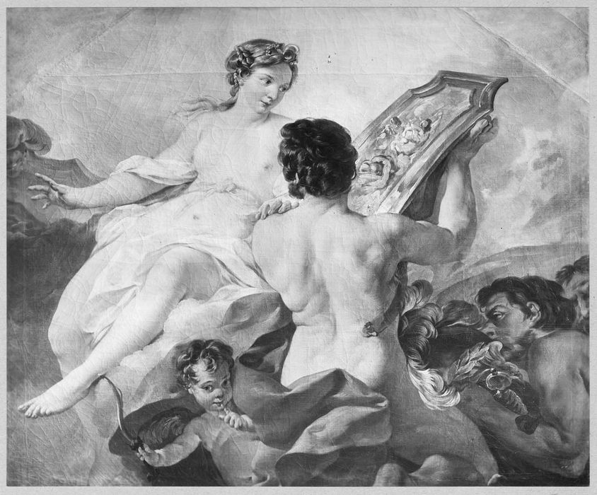 tableau : Les nymphes offrent des fleurs à Vénus