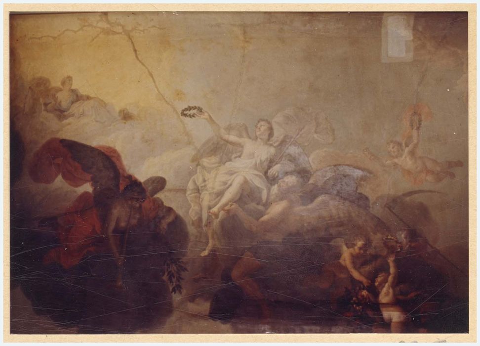 plafond peint de la salle de bains