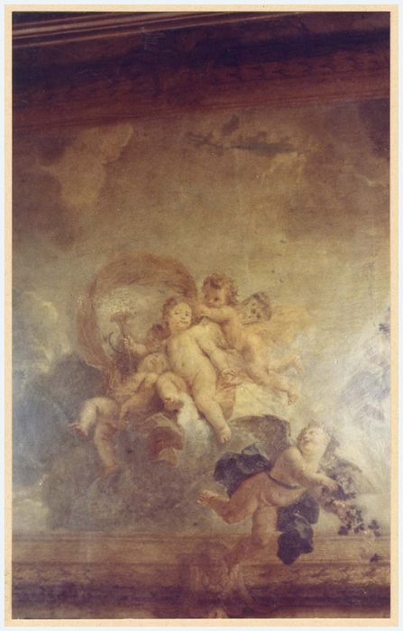 pièce non localisée, plafond, détail