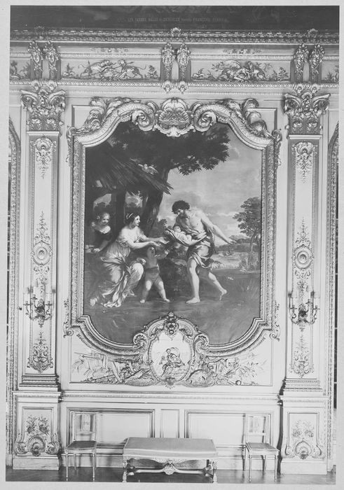 lambris de revêtement de la galerie dorée, vue partielle