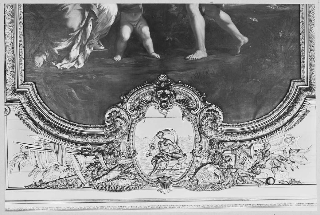lambris de revêtement de la galerie dorée, détail