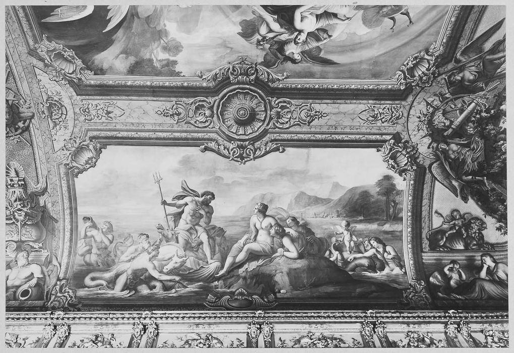 peinture monumentale de la galerie dorée, vue partielle
