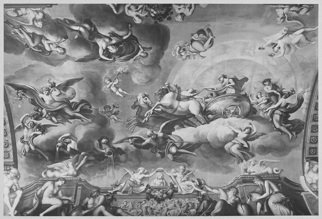 peinture monumentale de la galerie dorée, détail