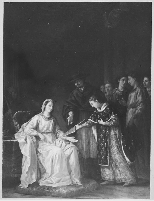 tableau : Saint Louis remettant la régence à sa mère Blanche de Castille