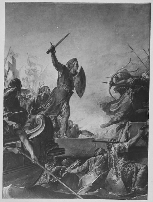 tableau : Saint Louis débarquant en Egypte