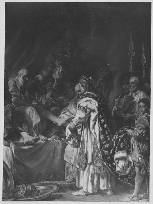 tableau : Saint Louis lavant les pieds aux pauvres